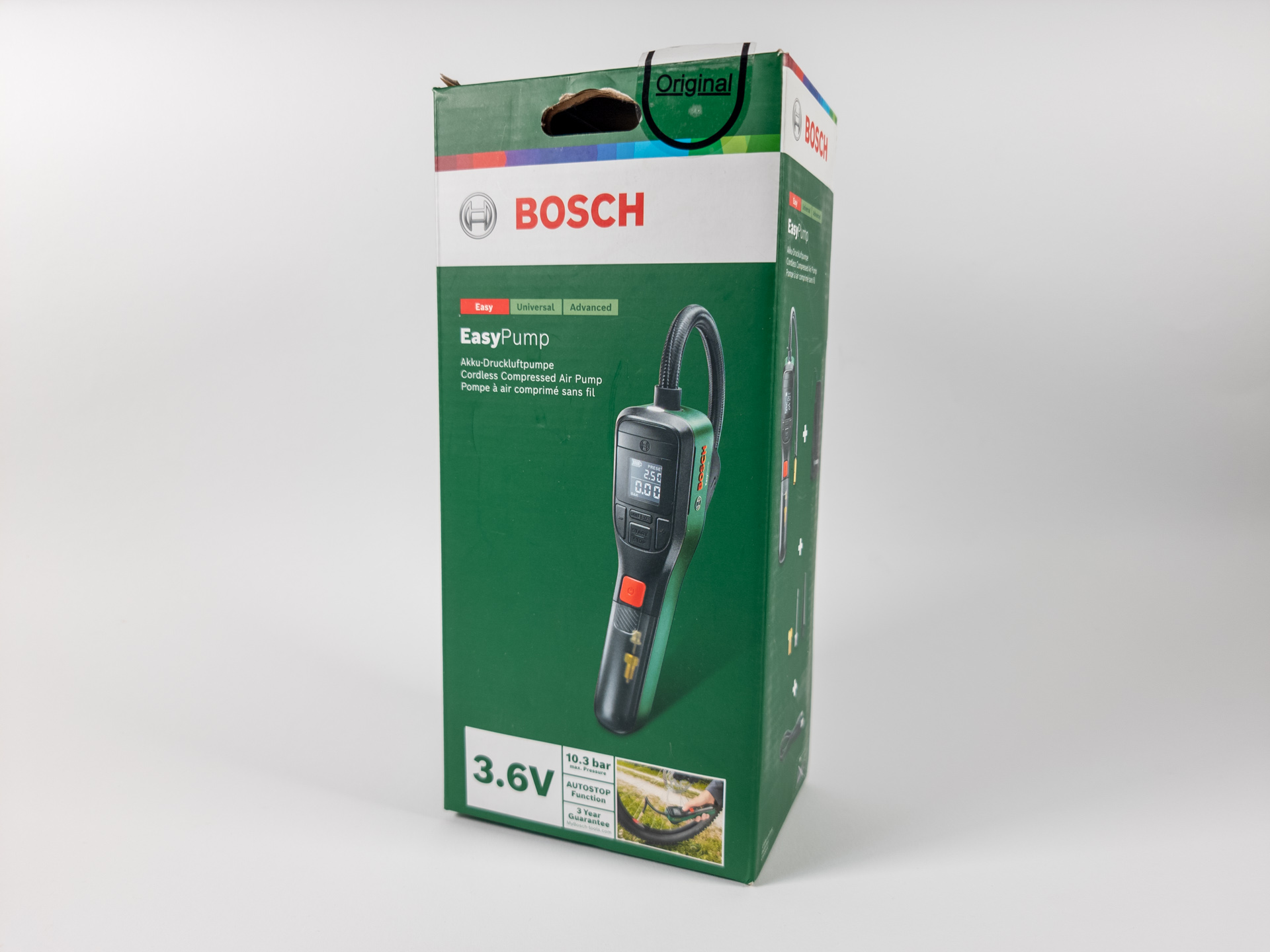 Im Test: Bosch EasyPump: Akkubetriebene Luftpumpe im Mini-Format